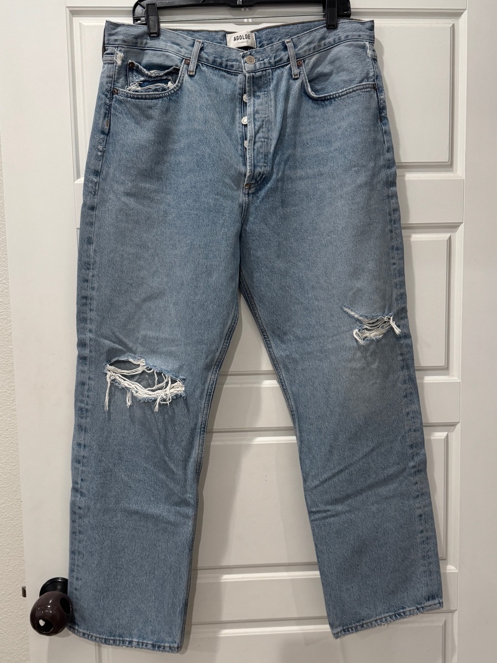 Agolde Light Wash Distressed Relaxed Women’s Jeans